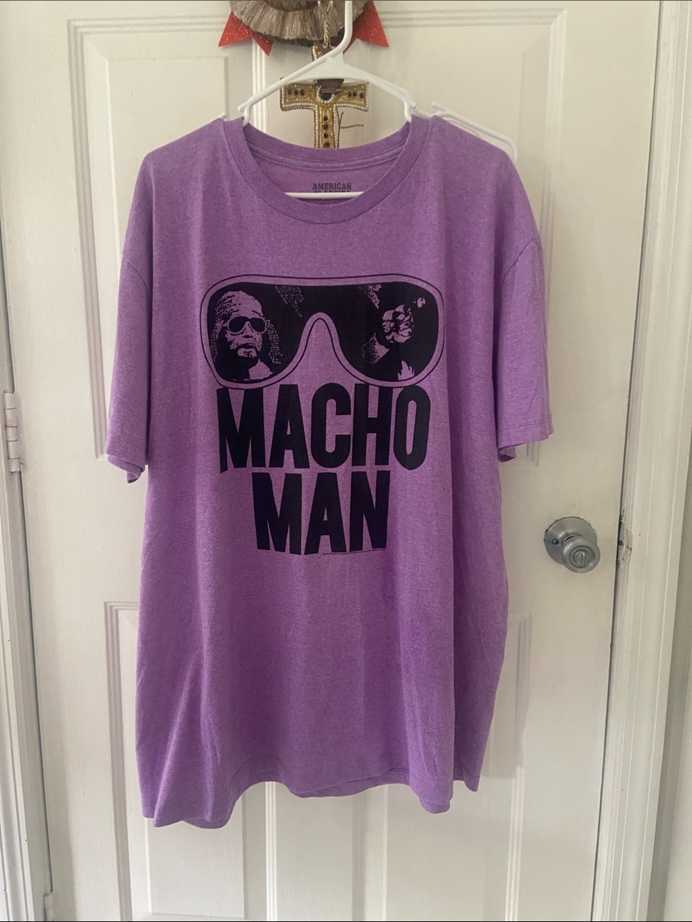Macho Man Graphic T-Shirt - Purple